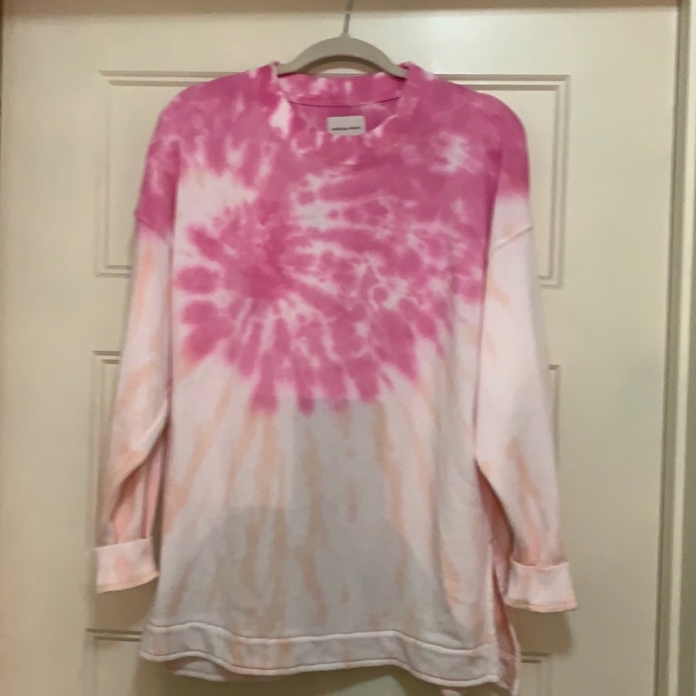American Eagle Pink Tie Dye Sweater
